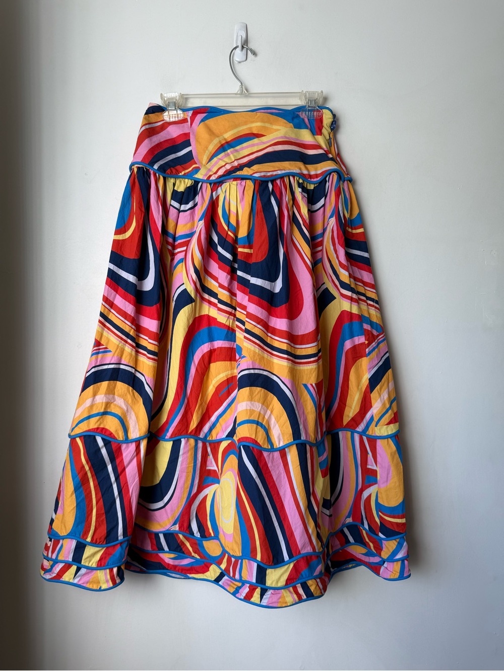 Farm Rio Multicolor Waves Midi Skirt S - Picture 7 of 10